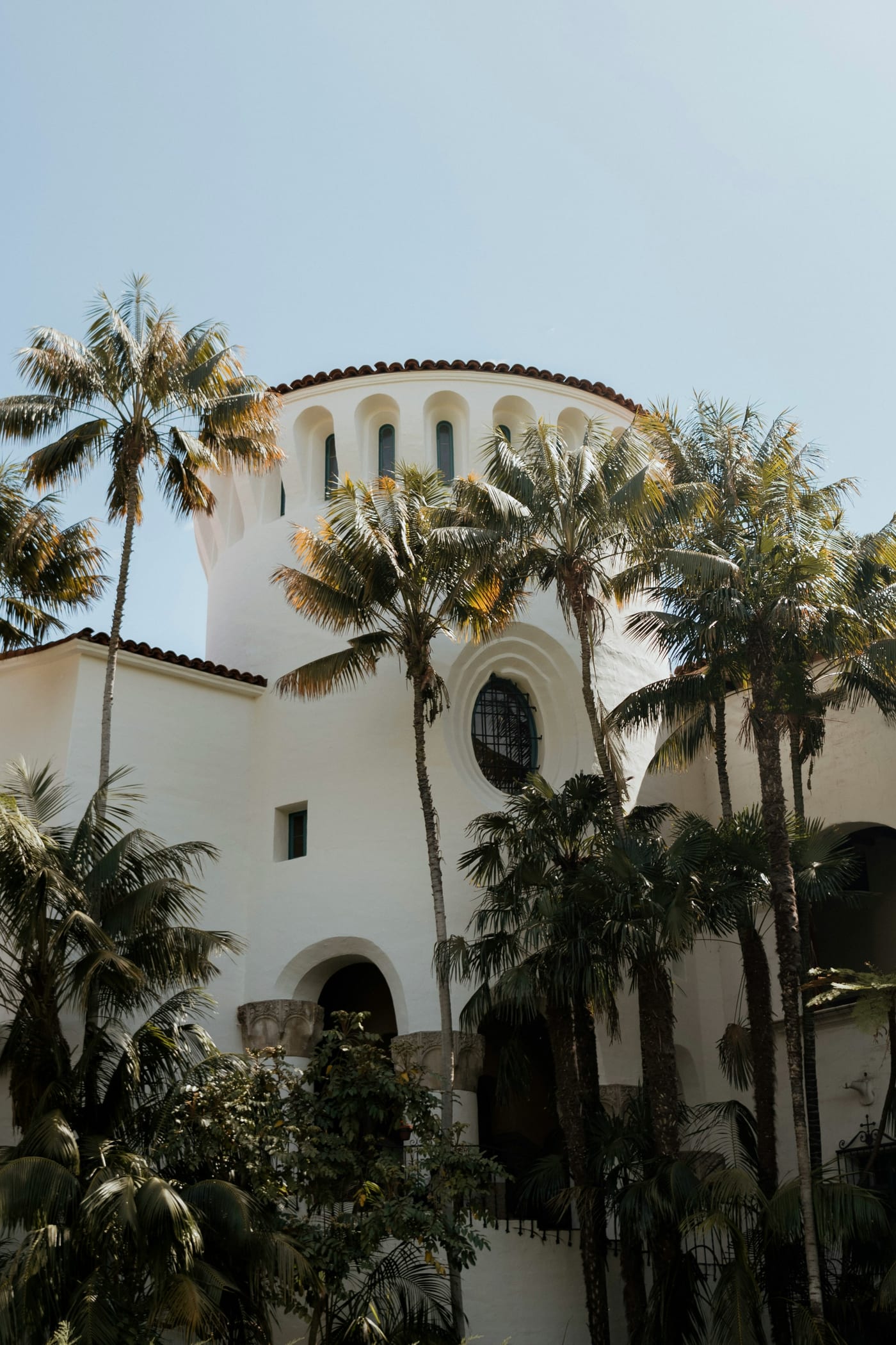The Santa Barbara County Courthouse framed by palms, a favourite setting for intimate ceremonies